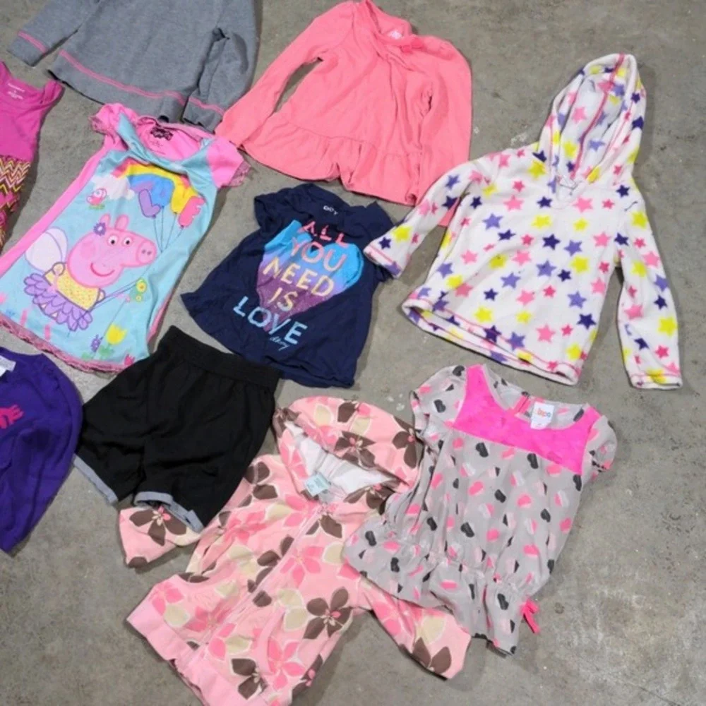 Toddler Girls 3T Clothing Lot 10pc Circo DKNY Peppa Pig Stars Hearts‎ VTG Style